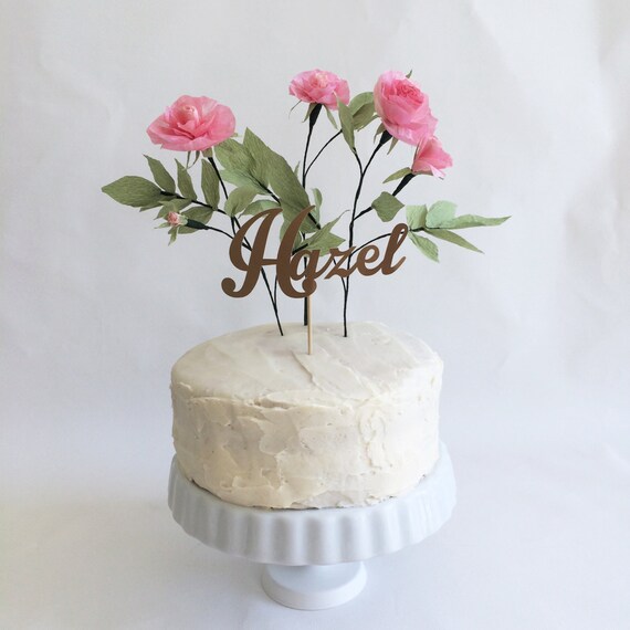 Items similar to Personalized Rose Cake Topper on Etsy