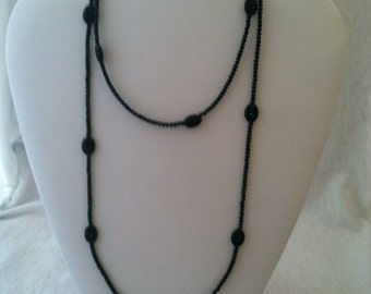 Crystal and onyx necklace
