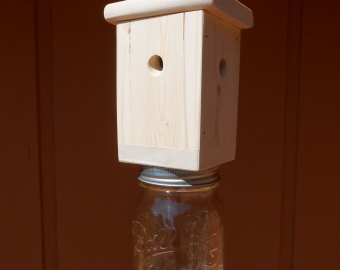 1 Carpenter Bee Trap Wood Boring Bee Trap Including Mason Jar & Hanging