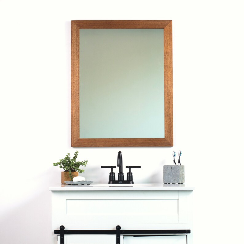 30x36 African Mahogany Bathroom Vanity Mirror Wide Wall Etsy