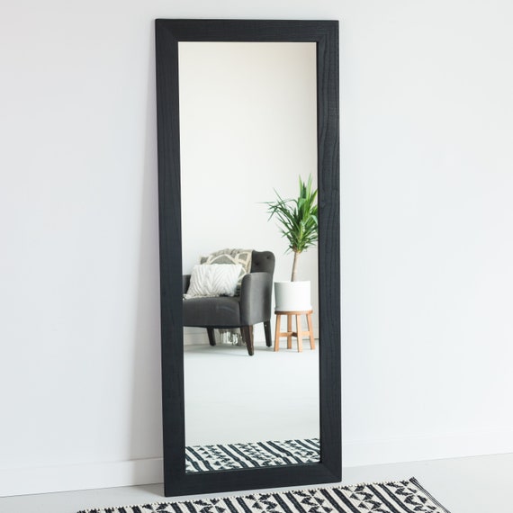 Large Black Ash Full Length Mirror, Large Leaning Wall Mirror South Africa