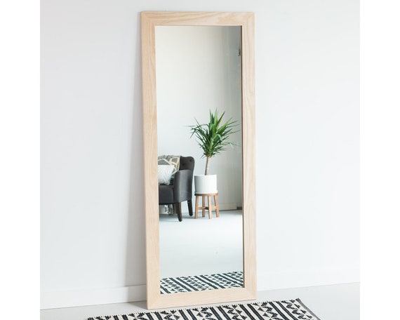 Blonde Wood Full Length Mirror Floor, Full Length Wooden Wall Mirror