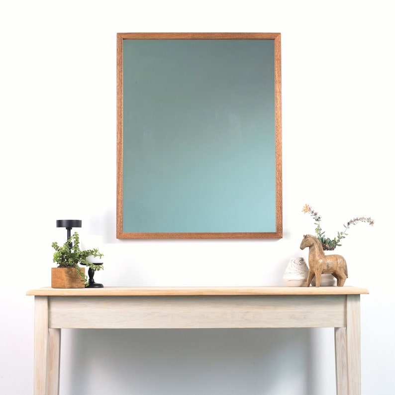 African Mahogany Wood Wall Mirror Thin Wall Mirror Modern Etsy