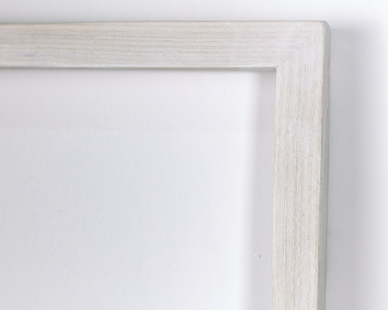 Modern Whitewashed Ash Wood Matted Picture Frame Rustic Thin 11x14