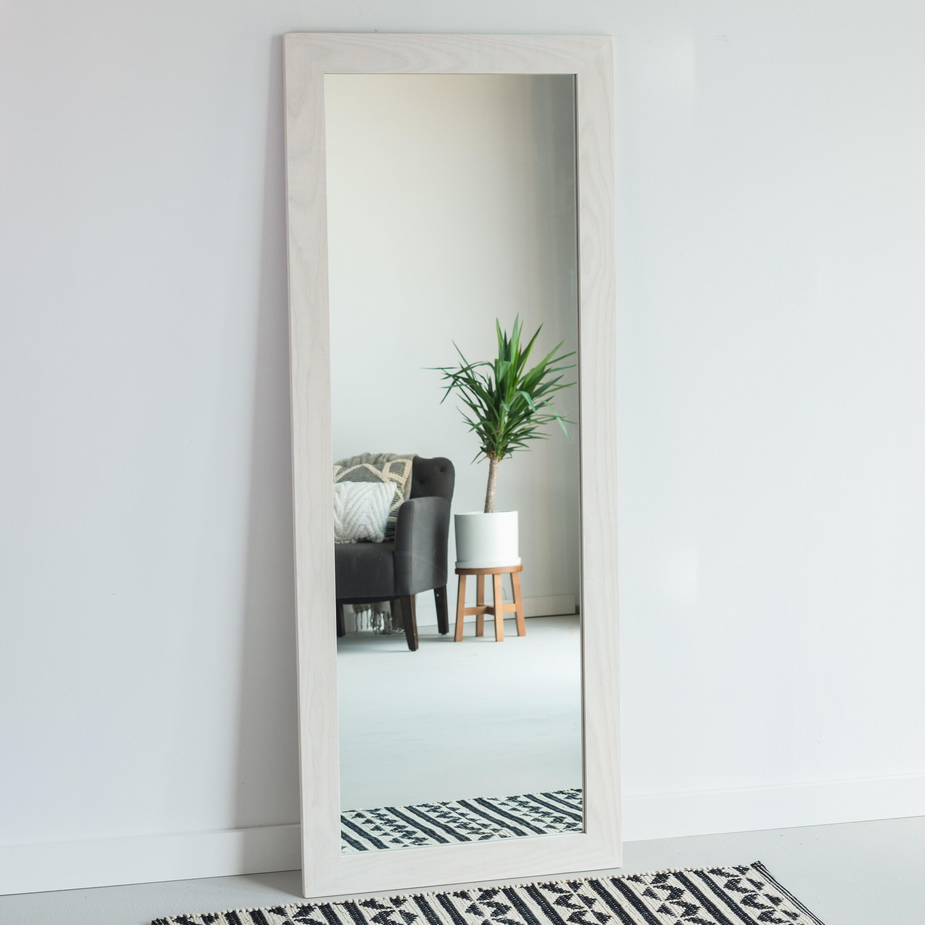 30x60 Whitewashed Ash Full Length Mirror Floor Mirror Etsy