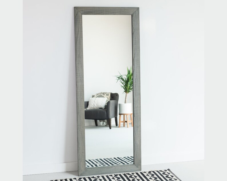 24x60 Gray Fumed Ash Full Length Mirror Floor Mirror Etsy