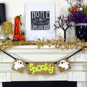 Fall Decorations Happy Halloween Banner Halloween Decoration Trick Or Treat Garland Party Photo Props Sign image 1