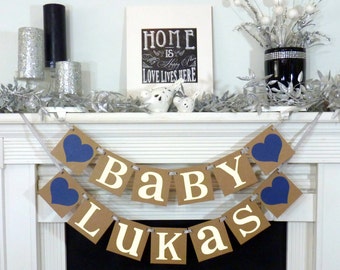 Baby - Custom Name Banner / Baby Shower / Nursery Sign / Baby's Name / Personalized Last Name / Nursery Sign / Wall Art / Nursery Garland