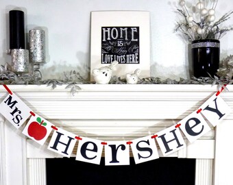 Teacher Gift Personalized / Teacher Banner / Room Decor / Custom Banner / Teachers Name Sign / Garland / Classroom / Teacher Christmas Gift