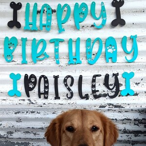 Dog Birthday Banner ∙ HAPPY BIRTHDAY banner ∙ Happy Birthday Dog Decor ∙ Lets Pawty ∙ Its My Birthday Any Age Dog ∙ Puppy Birthday Banner
