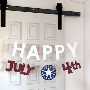 Happy 4th of July Banner ∙ Independence Day Banner ∙ Patriotic Garland ∙ Fireworks Party Decor ∙ Independence Day Decor ∙ Red & Blue