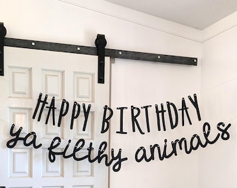 Christmas Or Birthday Banner, Filthy Animals Banner, Home Party, Alone Birthday, Decor 90's Party Decor Garland (PHOTO garland NOT INCLUDED)