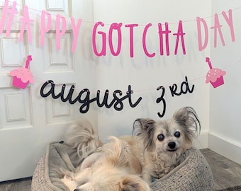Happy Gotcha Day Birthday Banner - Happy Barkday - Gotcha Day Dog Birthday ∙ Dog Birthday Decor - Lets Pawty - Pet Adoption Birthday