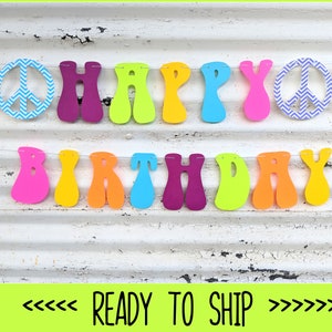 70&#39;s Birthday Banner ∙ Hippie Birthday Banner ∙ Hippie Birthday Decor ∙ 70&#39;s Birthday Decor ∙ Happy Birthday ∙ Birthday Party ∙ Peace Signs