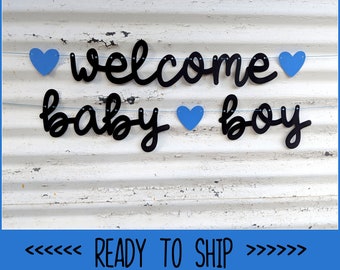 Welcome Baby Boy Banner ∙ Baby Shower Banner ∙ Nursery Room Decoration ∙ Baby Shower ∙ Gender Reveal Party ∙ Baby Shower Garland ∙ Baby Girl