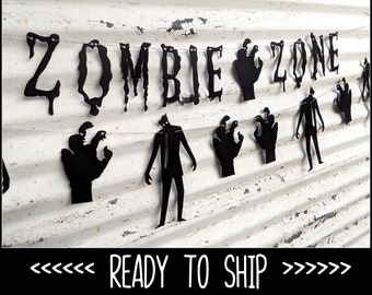 Zombie Banner ∙ ZOMBIE ZONE ∙ Walking Dead ∙ Halloween Decor ∙ Zombie Garland Party Photo Props ∙ Walker ∙ Undead Party Decor ∙ Walktober