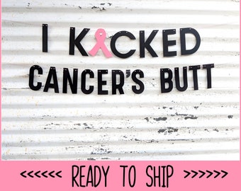 I Kicked Cancers Butt Banner ∙ Beat Cancer Banner ∙ Cancer Free Party ∙ Cancer Survivor ∙ Cancer Free Banner ∙ Pink Warrior ∙ Cancer Garland