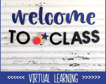 First Day of School ∙ Virtual School Banner ∙ Welcome to Class ∙ Teacher Room Decor ∙ Pandemic ∙ Teachers Classroom Sign ∙ Virtual Learning