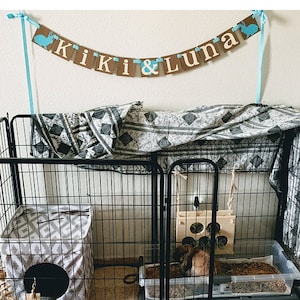 Custom Name Banner / Animal Cage Decor / Bunny Rabbit Cage / Bunnies Name / Small Pet Sign / Personalized Name Banner / Custom Name Garland