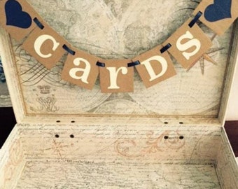 mini Cards Banner - Wedding Garland - Wedding Banner Decoration - Birdcage Banner - Cardbox Banner - Gifts Table Decoration - BANNER ONLY