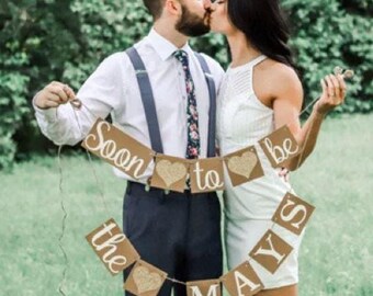 Bridal Shower Banner, Engagement Banner, Soon to be Banner, Glitter Engagement Party Decor, Wedding Shower Reception, Couples Shower Sign