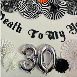 Death To My Youth Banner ∙ Gothic Letters ∙ Emo Banner Sign ∙ Old English Birthday ∙ Death To My 20s Banner ∙ Goth Banner ∙ 30th Birthday