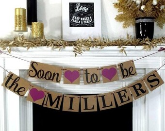 Bridal Shower Banner, Engagement Banner, Soon to Be Banner, Rustic Sign, Engagement Party, Wedding Reception, Couples Shower Decor Sign