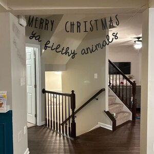 Christmas Banner Merry Christmas Ya Filthy Animals Banner Home Alone Birthday Banner 90's Party Decor Garland Home Alone Party Decor image 7