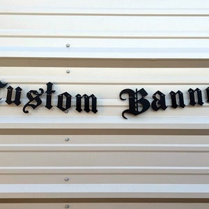 Custom Goth Banner - Blackletter, Old English - Personalized & Pre-strung - Goth Emo Garland, Made from Heavy-weight solid Black Cardstock