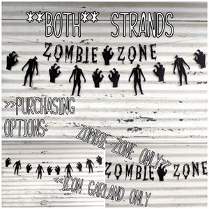 Zombie Banner ZOMBIE ZONE Walking Dead Halloween Decor Zombie Garland Party Photo Props Walker Undead Party Decor Walktober image 2