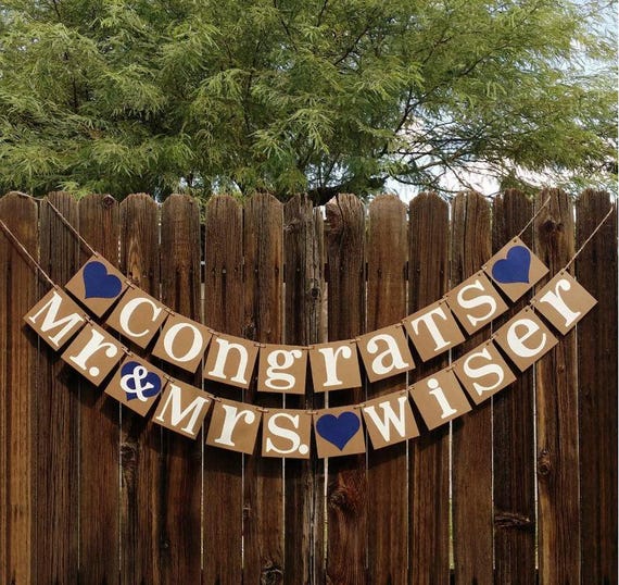 Custom Names / Congrats Banner / Backdrop / Wedding Garland Banner / Couples Shower / Photo Prop / Engagement Party / Rustic / Personalized