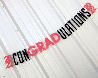 Congratulations 2024 Banner / Graduation Sign / Graduation Party Decor ∙ Grad 2024 / 2024 Graduation Banner / Congrats GRAD / 2024 year