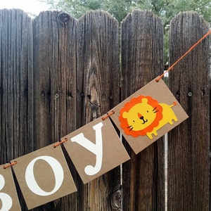 Its A Boy Rustic Banner / Lion Themed / Baby Shower Decoration - Etsy