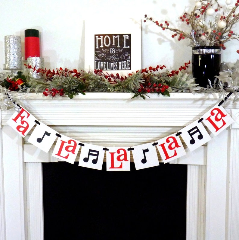 Christmas Banner Fa La La La La Sign Merry Christmas Etsy