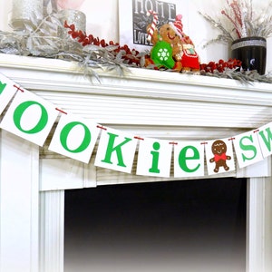 Christmas Banner Cookie Swap Party Cookie Exchange Merry Christmas Banner Gingerbread Man Party Christmas Decor Xmas Party Decor image 3