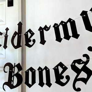 Taxidermy Her Bones Banner - Goth Emo Old English font - Bone, Skull and Skeletal Preservation - Vulture Culture - Oddities & Curiosities image 4