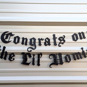 Congrats on the Lil Homie Banner ∙ Goth Baby Shower Banner ∙ Nursery Room decor ∙ Lil' Baby's Gothic ∙ Old English banner ∙ Goth Onesie icon
