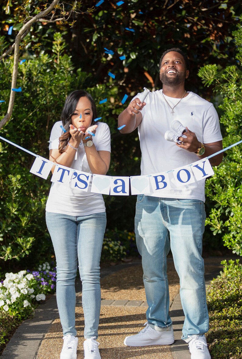 Its A Boy Rustic Banner / Baby Shower Decoration / Baby Announcements / Gender Reveal Banner / Onesie / New Baby / Baby Blue image 3