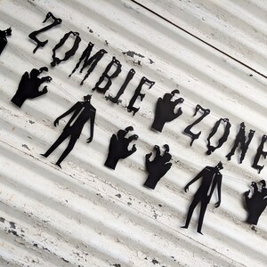 Zombie Banner ZOMBIE ZONE Walking Dead Halloween Decor Zombie Garland Party Photo Props Walker Undead Party Decor Walktober image 10