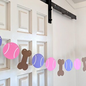 Custom COLORS Ball + Bone Banner - Ball/Bone Garland - Dog Birthday Party - Dog Birthday Garland - Dog Photo Prop ∙ Tennis Ball Dog image 10