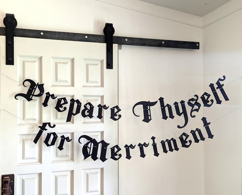 Merrmint Sign Prepare Thyself for Merriment Banner - Get Ready for Fun and ...