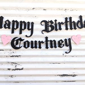Happy Birthday + Custom Name Banner ∙ Gothic Letters ∙ Emo Banner ∙ Old English Birthday ∙ Emo Goth Birthday Banner