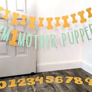 Dog Birthday Banner ∙ Dog Reusable Banner ∙ Dog Birthday Decoration ∙ Lets Pawty ∙ Birthday Mother Puppers ∙ 0-20 Doggie Birthday