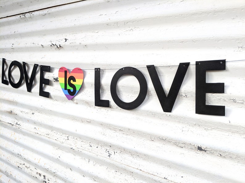 Rainbow Pride Love is Love Banner Party Decor Rainbow Party Decorations Pride Garland Love is Love Garland LGBTQ Pride Decor image 6