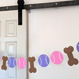 Custom COLORS Ball + Bone Banner - Ball/Bone Garland - Dog Birthday Party - Dog Birthday Garland - Dog Photo Prop ∙ Tennis Ball Dog image 12