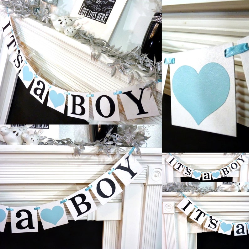 Its A Boy Rustic Banner / Baby Shower Decoration / Baby Announcements / Gender Reveal Banner / Onesie / New Baby / Baby Blue image 5