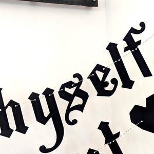 Merrmint Sign Prepare Thyself for Merriment Banner - Goth Bride to Be - Old English ...