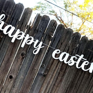 Happy Easter Banner ∙ Happy Easter Banner ∙ Easter Decoration ∙ Bunny Garland Decoration ∙ Easter Photo Prop ∙ Rustic Farmhouse ∙ Easter