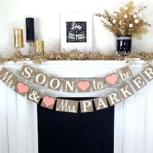 Bridal Shower Banner - Soon to Be Mr & Mrs Banner - Engagement Party Decor - Rustic Wedding - Wedding Reception - Couples Shower