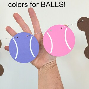 Custom COLORS Ball + Bone Banner - Ball/Bone Garland - Dog Birthday Party - Dog Birthday Garland - Dog Photo Prop ∙ Tennis Ball Dog image 5